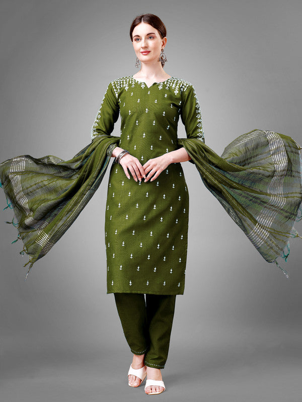 Green Women's Kurta Pant Dupatta Set - Hiral Fashion