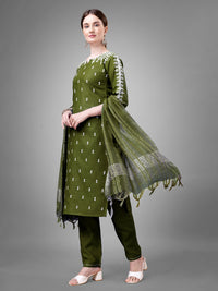 Thumbnail for Green Women's Kurta Pant Dupatta Set - Hiral Fashion