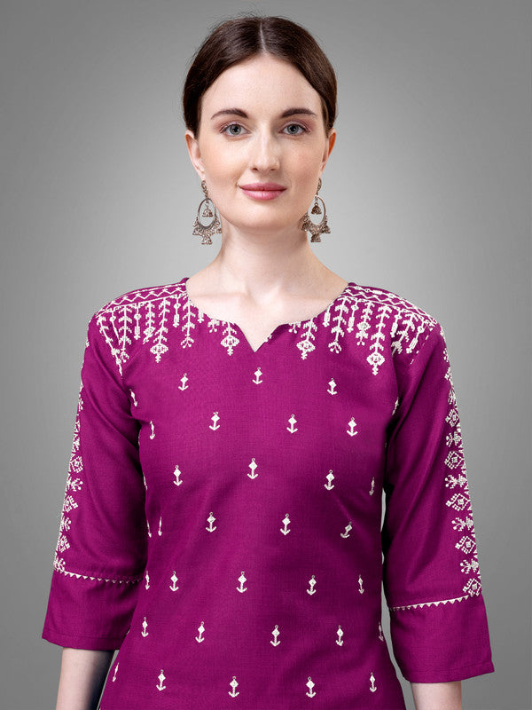 Purple Women's Kurta Pant Dupatta Set - Hiral Fashion