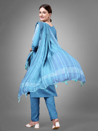 Thumbnail for Blue Women's Kurta Pant Dupatta Set - Hiral Fashion