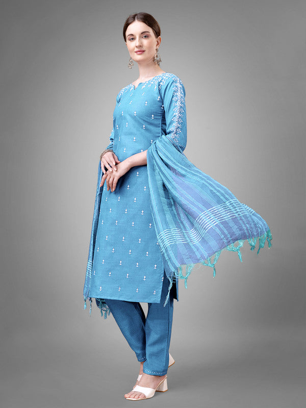 Blue Women's Kurta Pant Dupatta Set - Hiral Fashion