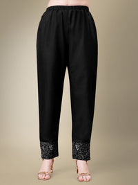 Thumbnail for Black Women's Kurta Pant Dupatta Set - Hiral Fashion