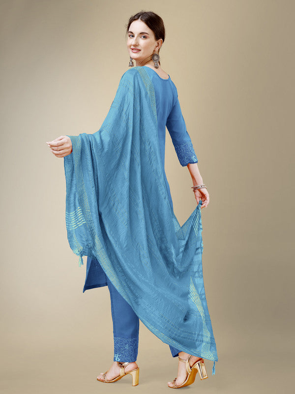 Blue Women's Kurta Pant Dupatta Set - Hiral Fashion