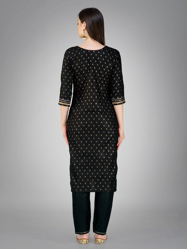 Black Women's Kurta Pant Dupatta Set - Hiral Fashion