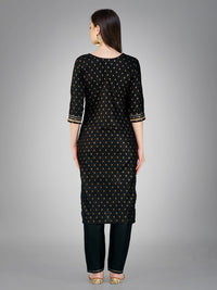 Thumbnail for Black Women's Kurta Pant Dupatta Set - Hiral Fashion