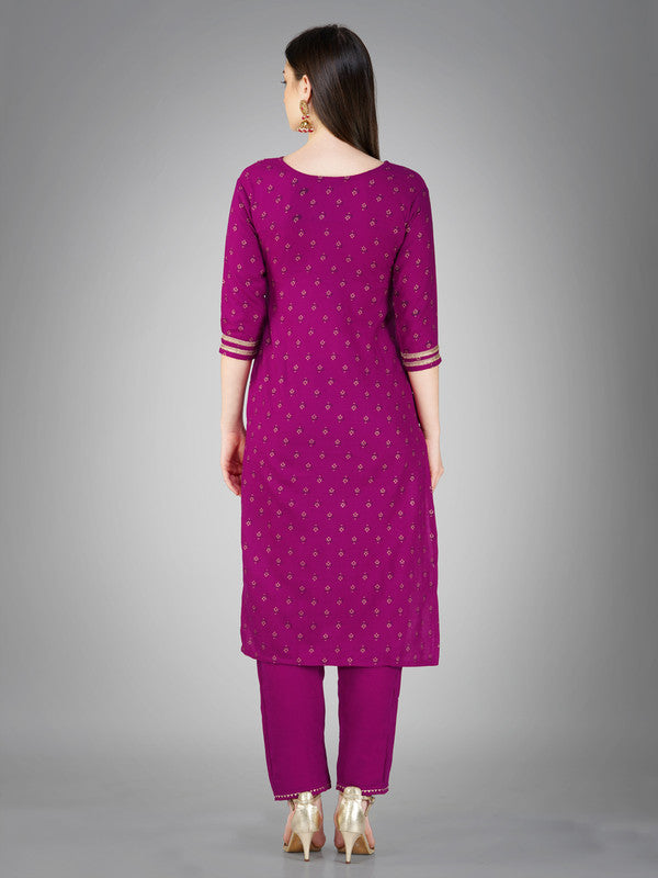 Purple Women's Kurta Pant Dupatta Set - Hiral Fashion