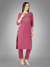 Thumbnail for Purple Women's Kurta Pant Dupatta Set - Hiral Fashion