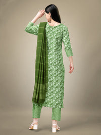 Thumbnail for Green Women's Kurta Pant Dupatta Set - Hiral Fashion