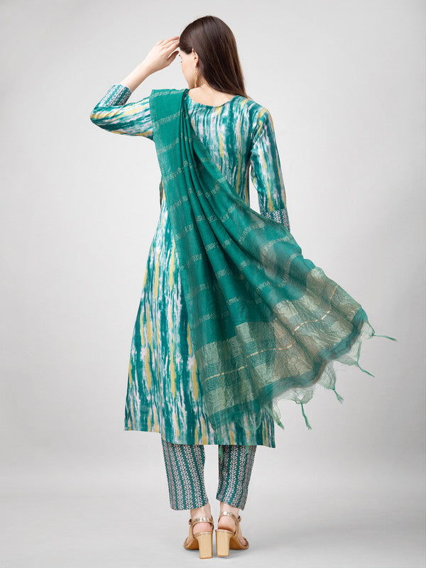 Green Women's Kurta Pant Dupatta Set - Hiral Fashion