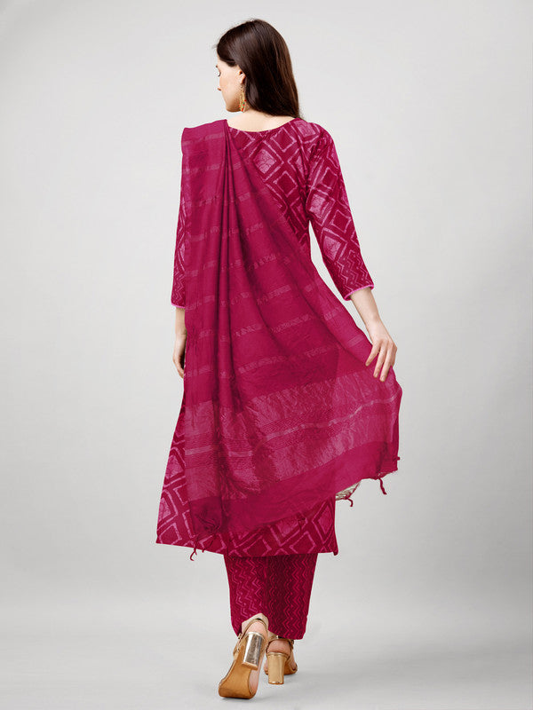 Pink Women's Kurta Pant Dupatta Set - Hiral Fashion