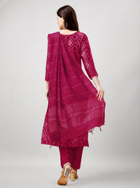 Thumbnail for Pink Women's Kurta Pant Dupatta Set - Hiral Fashion