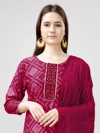 Thumbnail for Pink Women's Kurta Pant Dupatta Set - Hiral Fashion