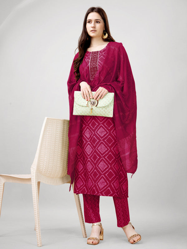 Pink Women's Kurta Pant Dupatta Set - Hiral Fashion