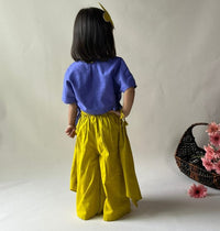 Thumbnail for ArthLife Mustard Purple Butterfly Embroidered Co-Ord Set - Distacart