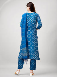 Thumbnail for Blue Women's Kurta Pant Dupatta Set - Hiral Fashion