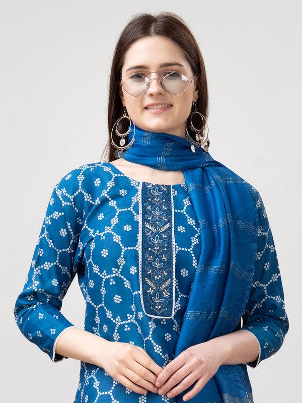 Blue Women's Kurta Pant Dupatta Set - Hiral Fashion