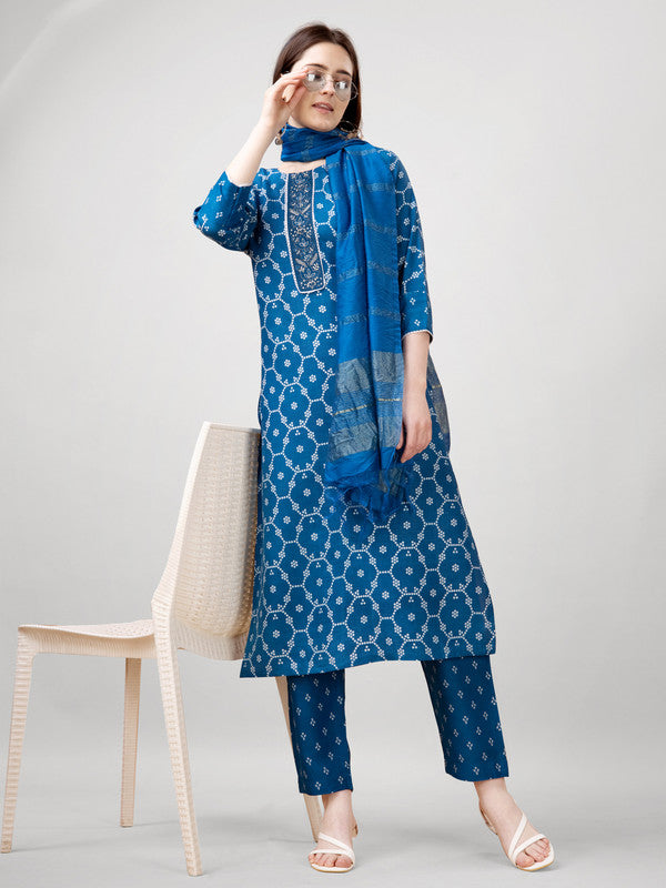 Blue Women's Kurta Pant Dupatta Set - Hiral Fashion