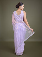 Thumbnail for Monjolika Fashion Exclusive Women'S Lavender Soft Net SareeWith Sequin Work - Distacart