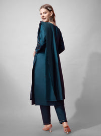Thumbnail for Blue Women's Kurta Pant Dupatta Set - Hiral Fashion