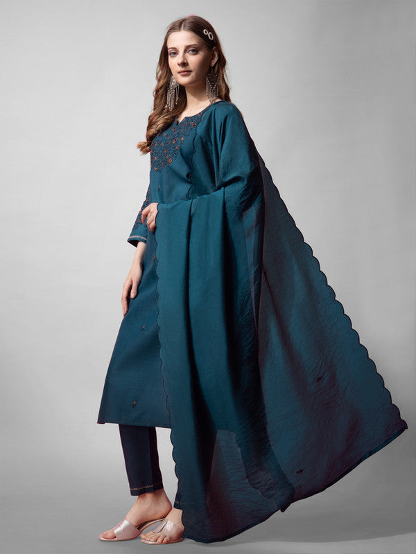 Blue Women's Kurta Pant Dupatta Set - Hiral Fashion
