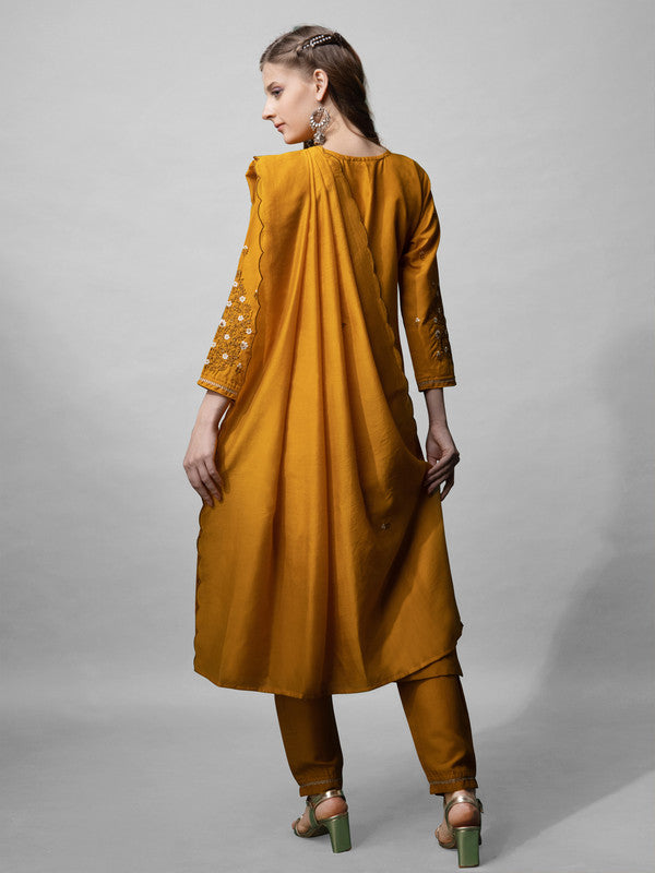 Mustard Women's Kurta Pant Dupatta Set - Hiral Fashion