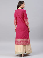 Thumbnail for Vishudh Women Pink Solid Straight Kurta - Distacart