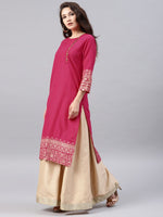 Thumbnail for Vishudh Women Pink Solid Straight Kurta - Distacart