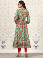 Thumbnail for Ode by House of Pataudi Floral Printed Anarkali Kurta - Distacart