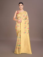 Thumbnail for Monjolika Fashion Exquisite Designs With This Regal Cream Rich Look Banarasi Tissue Silk Saree - Distacart