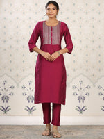 Thumbnail for Ode by House of Pataudi Women Floral Printed Thread Work Kurta - Distacart