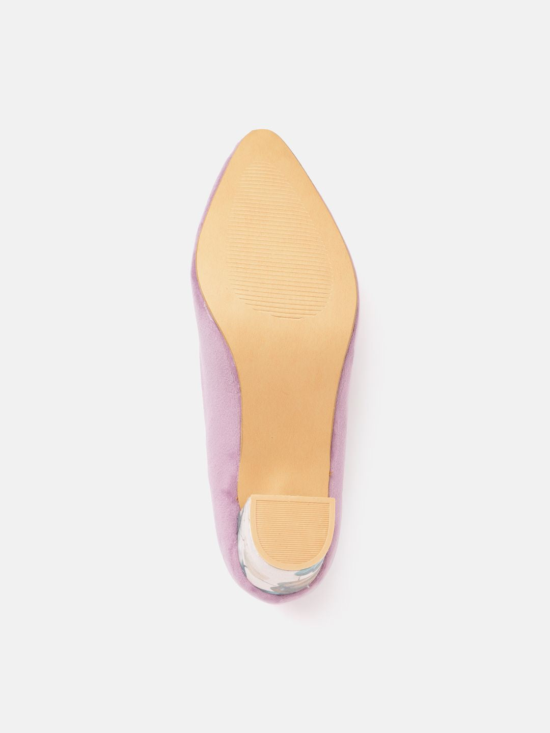 ELLE Lilac Solid Velvet Finish Pumps