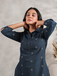 Thumbnail for Anubhutee Ethnic Motifs Printed Shirt Collar Kurta with Trousers - Distacart