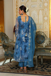 Thumbnail for Vaasva Women Blue Embroidered Anarkali Kurta With Solid Pant & Dupatta