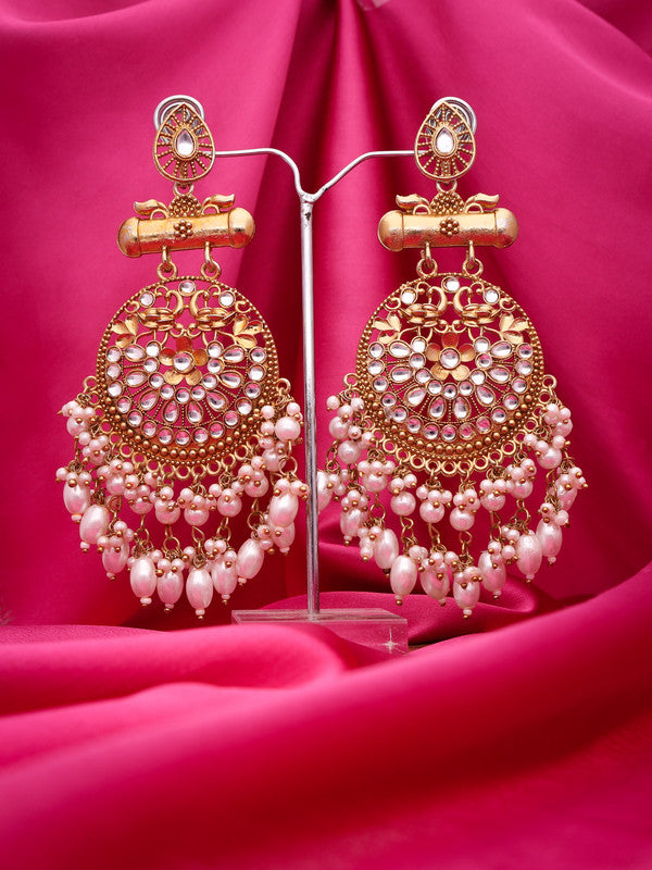 Tehzeeb Creations Modern White Opal And Silver Chandelier Drop Earrings For Woman