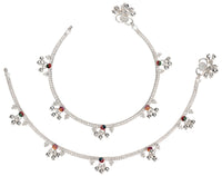 Thumbnail for AanyaCentric Silver Plated Traditional Anklets Payal - Classic and Stylish for Women and Girls - Distacart