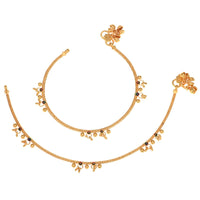 Thumbnail for AanyaCentric Gold Plated Traditional Anklets Payal - Classic and Stylish for Women and Girls - Distacart