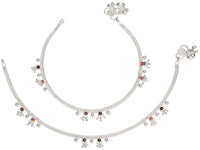 Thumbnail for AanyaCentric Silver Plated Traditional Anklets Payal - Classic and Stylish for Women and Girls - Distacart