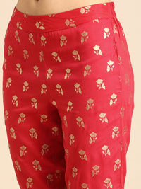 Thumbnail for Anouk Women Red & Gold-Toned Solid Regular Kurta with Trousers & Dupatta - Distacart