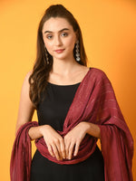 Thumbnail for Myshka Women's Black Solid Anarkali Party Kurta Set With Dupatta - Distacart