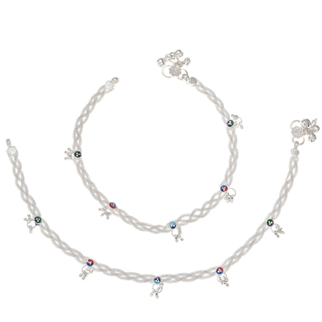 AanyaCentric Silver Plated Traditional Anklets Payal - Classic and Stylish for Women and Girls - Distacart
