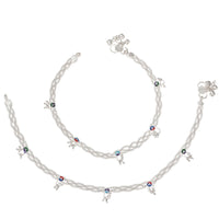 Thumbnail for AanyaCentric Silver Plated Traditional Anklets Payal - Classic and Stylish for Women and Girls - Distacart