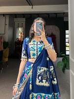 Thumbnail for Lorenvalley Fashion Blue Rayon With Printed Silk Lehenga Choli with Dupatta