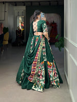 Thumbnail for Lorenvalley Fashion Green Rayon With Printed Silk Lehenga Choli with Dupatta