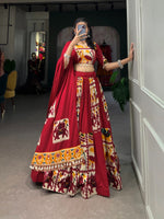 Thumbnail for Lorenvalley Fashion Maroon Rayon With Printed Silk Lehenga Choli with Dupatta