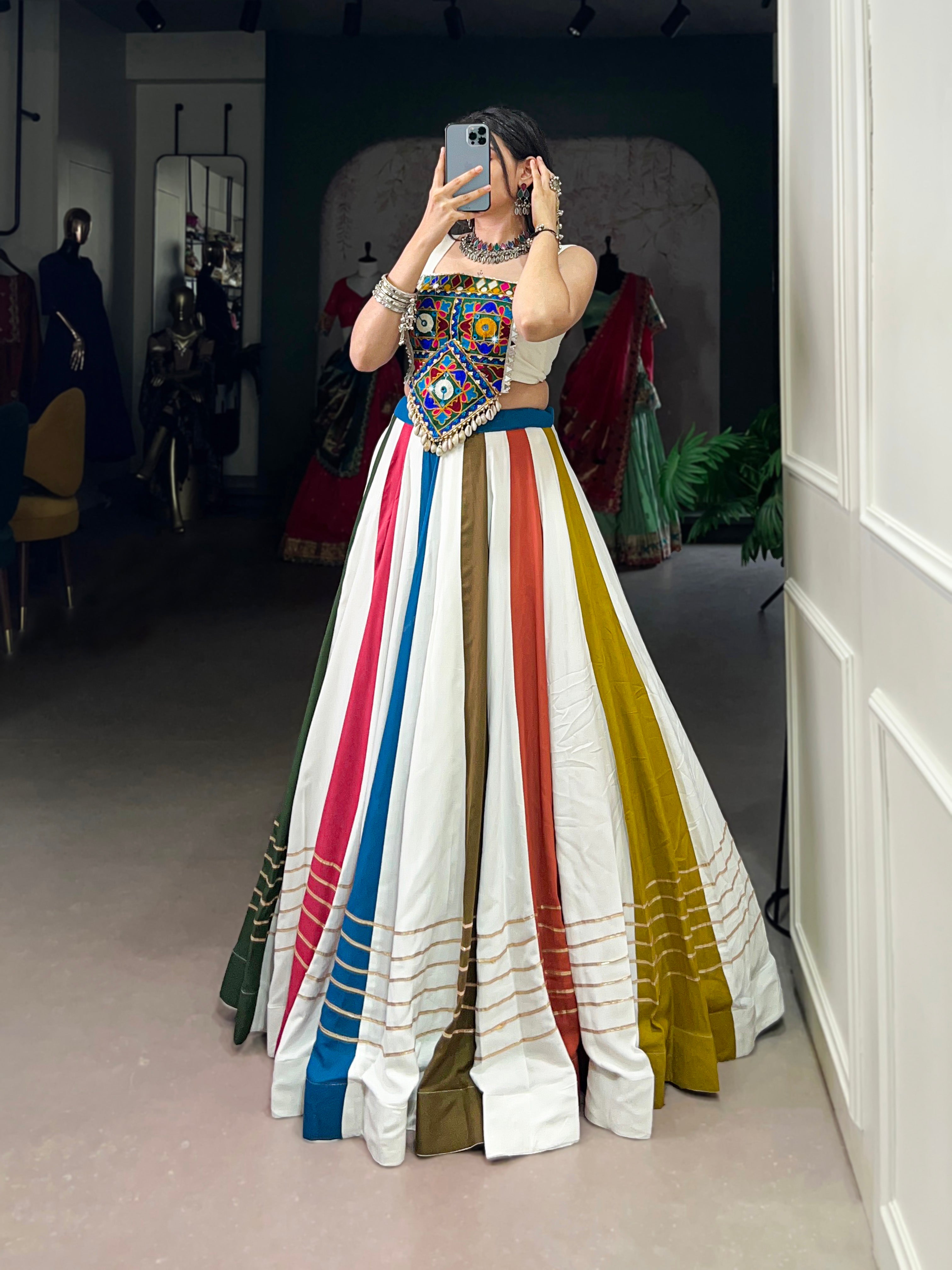 Lorenvalley Pure Rayon Gota Patti Lace Touch Up Lehenga Choli