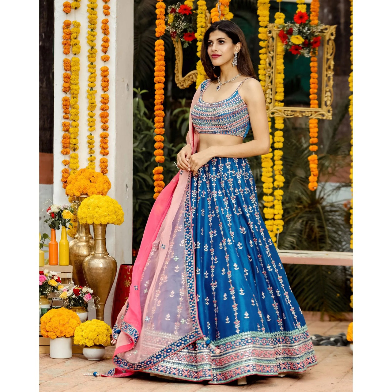 Lehenga Mart Glamorous Designer Lehenga Choli for Bridal and Bridesmaids Wedding Wear Choli