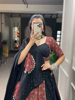 Thumbnail for Lorenvalley Pure Cotton Printed And Over All Mirror Work With Gotta Patti Touchup Lehenga Choli with Dupatta