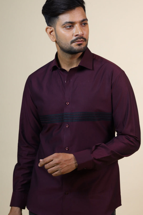 Mauvais Burgundy Shirt by Hilo Design - Distacart