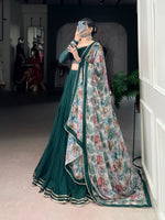 Thumbnail for Lorenvalley Fashion Green Marble Lace Touch Up Lehenga Choli with Dupatta