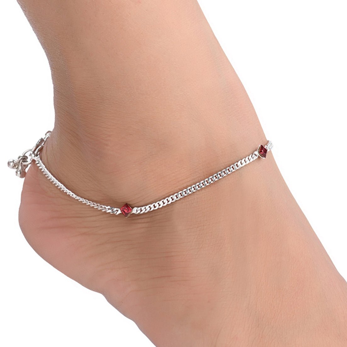 AanyaCentric Silver Plated Traditional Anklets Payal - Classic and Stylish for Women and Girls - Distacart